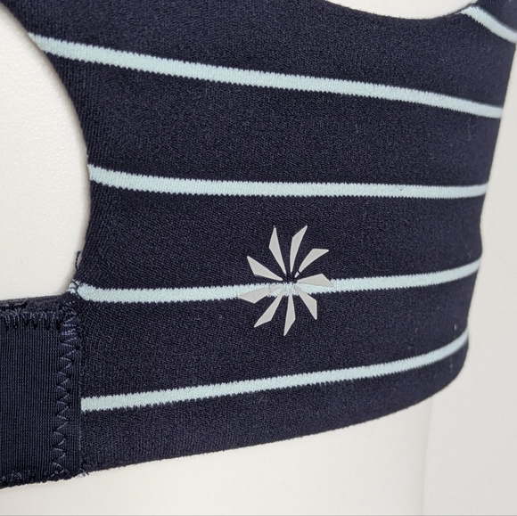 Athleta Blue High Neck Racerback Sports Bra S - Picture 4 of 8